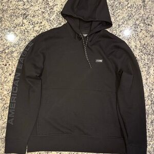 Men’s Size Medium Black American Eagle Pullover Hoodie Sweatshirt